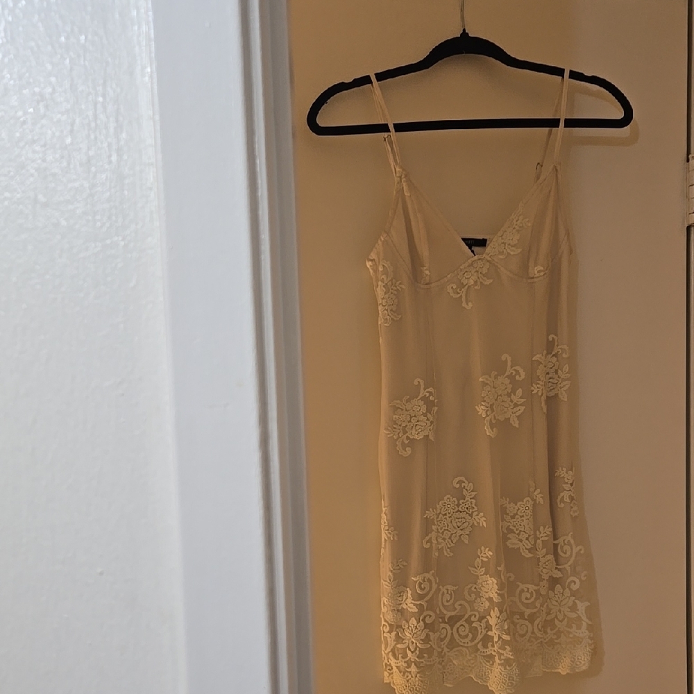 Elegant Cream Lace Slip Dress